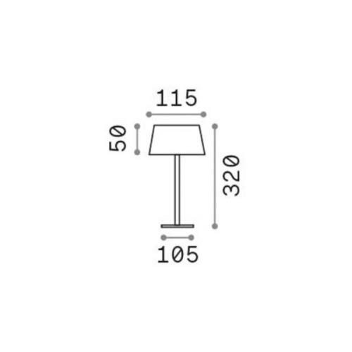 Ideal Lux LED ladattava ulkovalaisin Pure, valkoinen metalli 32 cm