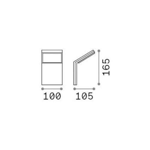 Ideal Lux Style LED-ulkoseinävalaisin, musta, alumiini, 3000 K