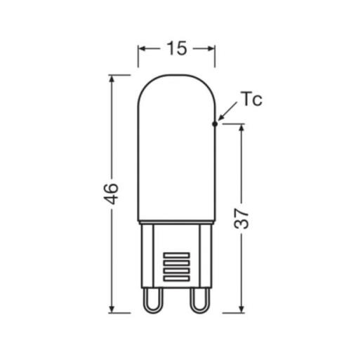 OSRAM LED-lamppu tappikanta G9 1,8 W kirkas 2700 K