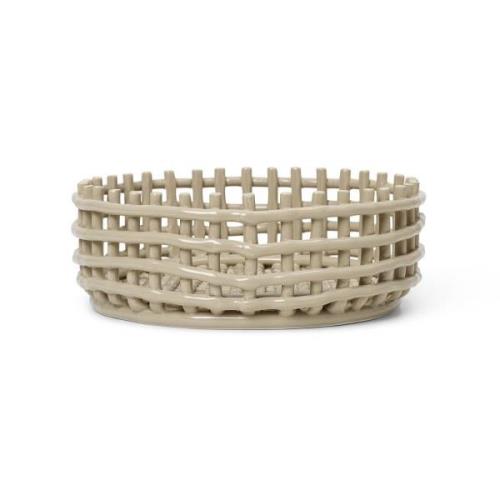 ferm LIVING Keraaminen kori, beige, Ø 29cm, keraaminen