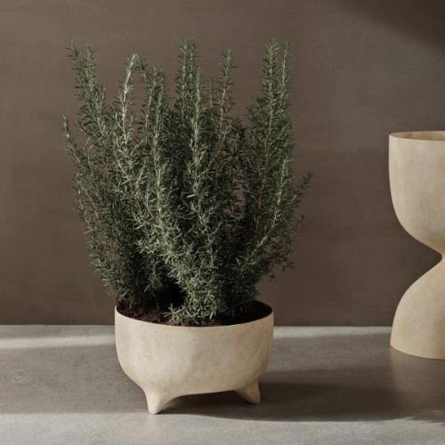 ferm LIVING kukkaruukku Evoke Low, beige, 25 litraa, lasikuitua