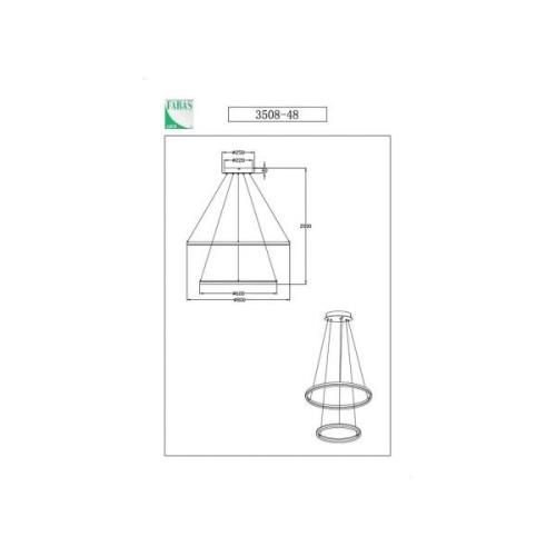 Giotto LED-riippuvalaisin, Ø 80 cm, 2-valoinen, musta