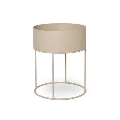 ferm LIVING Kasvilaatikko pyöreä, beige, Ø 40 cm, teräs