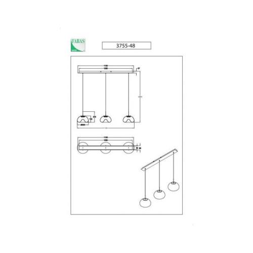 LED-riippuvalaisin Brena, läpinäkyvä, 3-valo, himmennettävä, CCT