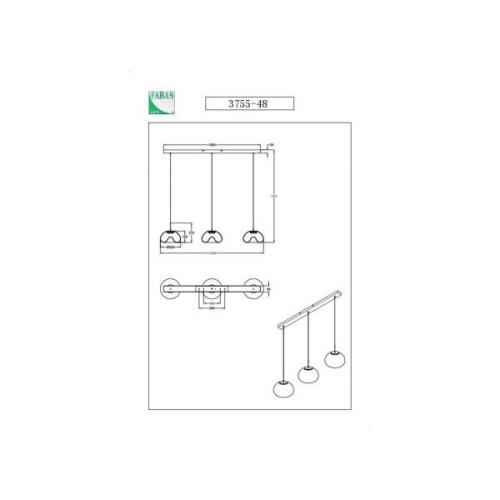 LED-riippuvalaisin Brena, konjakki, 3-valo, himmennettävä, CCT