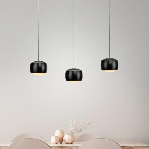 JUST LIGHT. Ballini LED-riippuvalaisin, musta, 3-valo, Switchmo