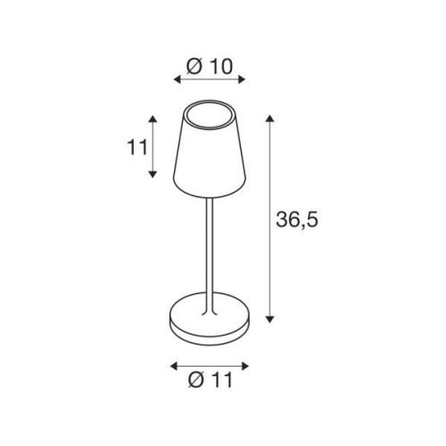 SLV LED-ladattava valaisin Vinolina Two, punainen, alumiini, Ø 11 cm,