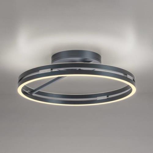 PURE LED-kattovalaisin Loop, harmaa, metalli, Ø 60 cm, CCT