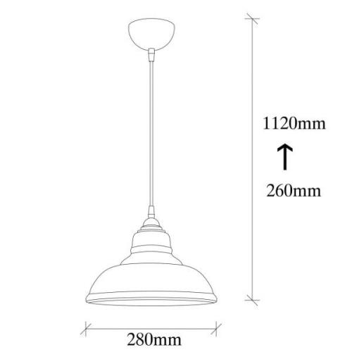 Riippuvalaisin Dilberay 327-S 1-valo meripihka/musta lasi Ø 28 cm