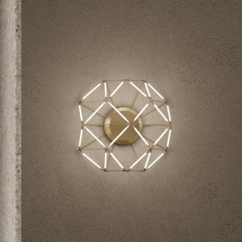 Euclide LED-seinävalaisin, kullanvärinen, metallia, 37,5 cm leveä