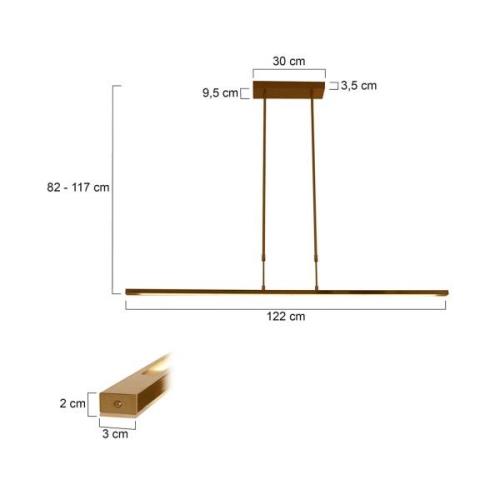 LED-riippuvalaisin Zelena, pronssi, pituus 122cm, metalli, CCT