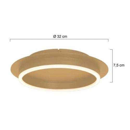 Ringlux LED-kattovalaisin, kullanvärinen, Ø 32 cm, metallia