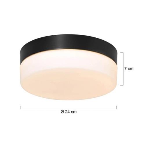 LED-kattovalaisin Ikaro musta, Ø 24 cm, metallia, muovia