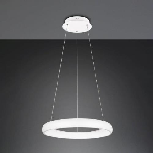 LED-riippuvalaisin Cardona, Ø 62 cm, valkoinen, CCT, metallia