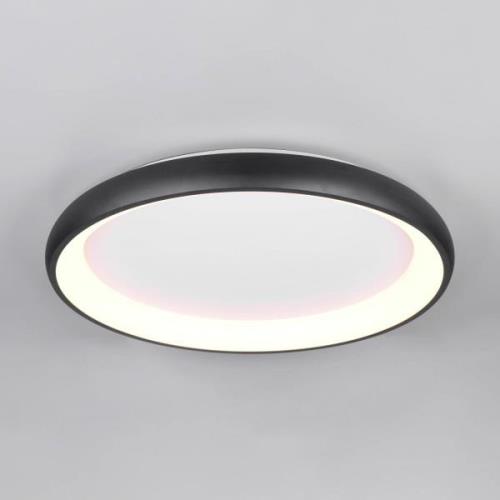 LED-kattovalaisin Cardona, Ø 75 cm, mattamusta, metalli, CCT