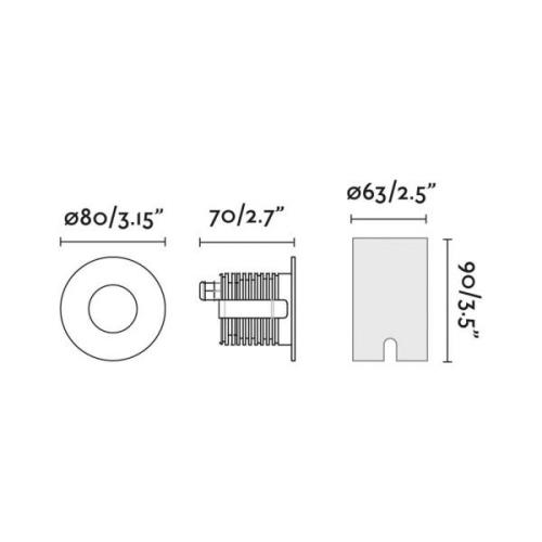 LED upotettava valaisin Grund, musta, Ø 8 cm, alumiini/ruostumaton ter...