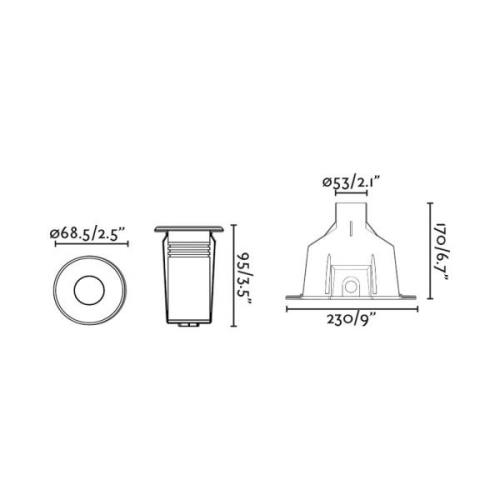 LED-allasvalaisin Nok, nikkelin värinen, ruostumatonta terästä, Ø 6,8 ...