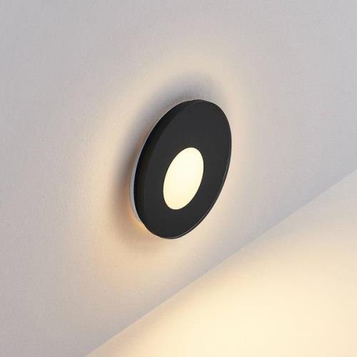 Molto Luce LED uppoasennusvalaisin Wall 68R lasi IP44 RD, musta, musta