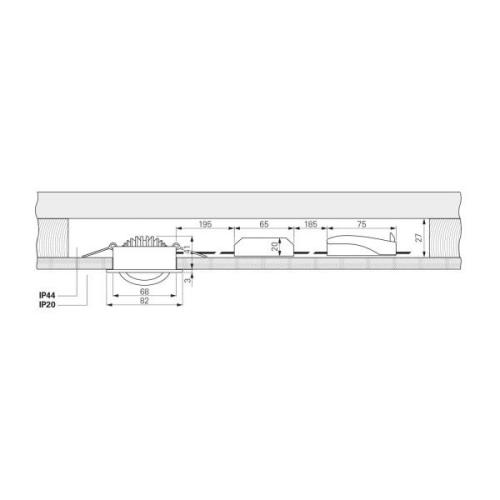 LED-kattovalaisin Dione, IP44, 2700 K, valkoinen, himmennettävä