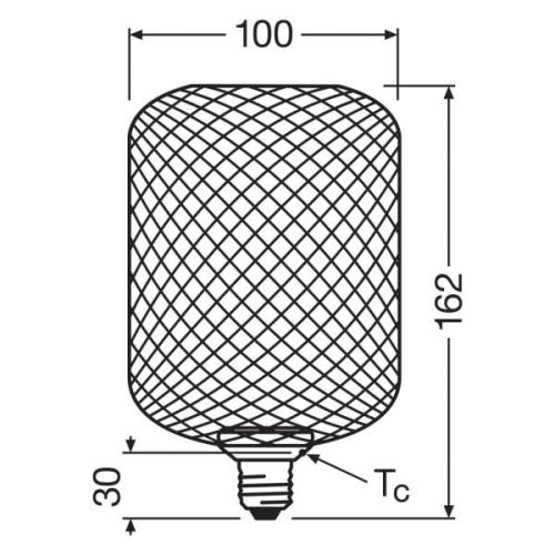 OSRAM Decor LED Flat Square E27 3,5W musta 2700K metallia