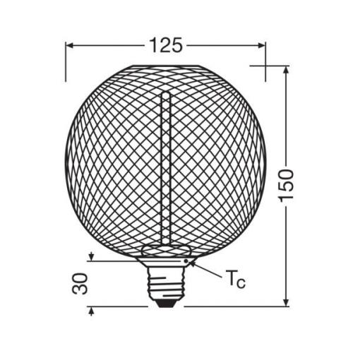 OSRAM Decor LED olkihehkulamppu E27 3,5W musta 1800K