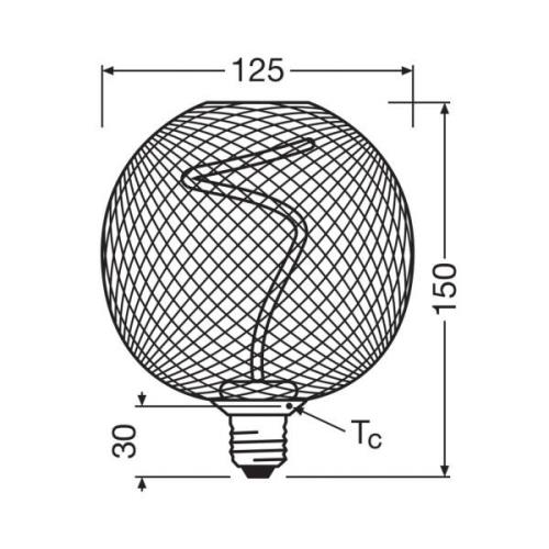 OSRAM Decor LED-spiraalihehkulamppu E27 3,5W kulta 1 800K