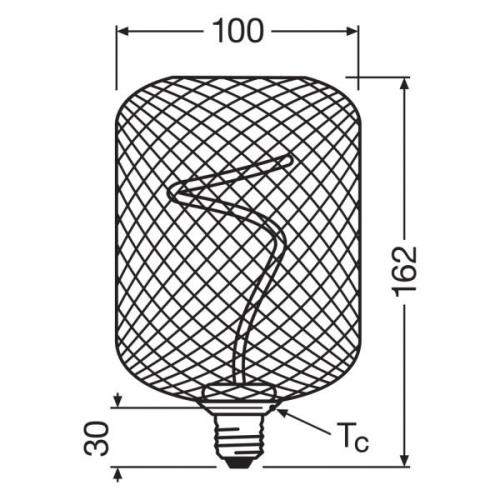 OSRAM Decor LED-spiraalihehkulanka neliö E27 3,5W kulta 1800K