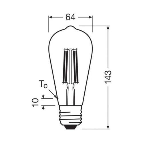 OSRAM LED-lamppu Edison E27 2.2W hehkulanka 4,000K