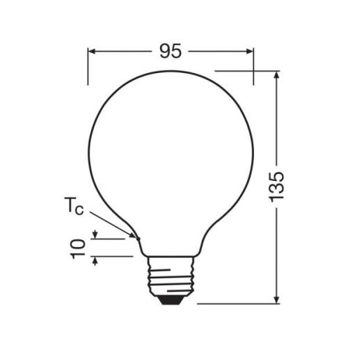 OSRAM LED-lamppu Globe G95 E27 3,8W matta 4000K