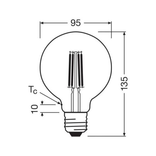 OSRAM LED-lamppu Globe G95 E27 3.8W hehkulanka 4,000K