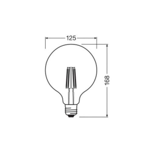 OSRAM LED-lamppu Globe G125 E27 7.2W hehkulanka 4,000K