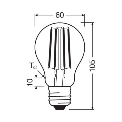 OSRAM LED-lamppu E27 2,2W hehkulanka 2 700K 470lm 2-pack