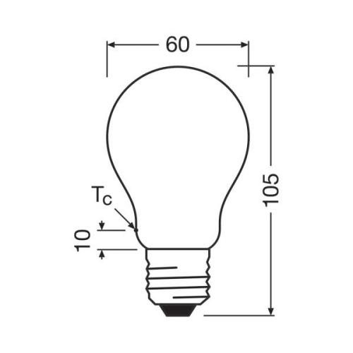 OSRAM LED-lamppu E27 2,2W matta 2700K 470lm 2er