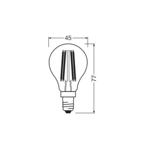 OSRAM LED-lamppu pudotus E14 1.2W hehkulanka 2700K 255lm