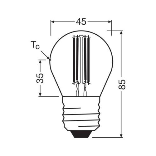 OSRAM LED-lampun hehkulanka E27 2.2W 2700K 470lm