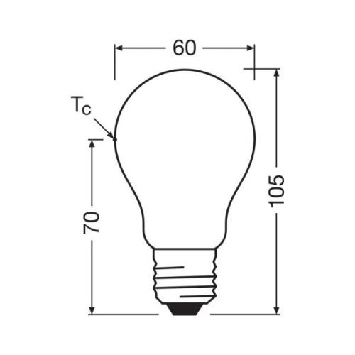 OSRAM LED-lamppu matta E27 2.2W 2700K 470lm himmeä