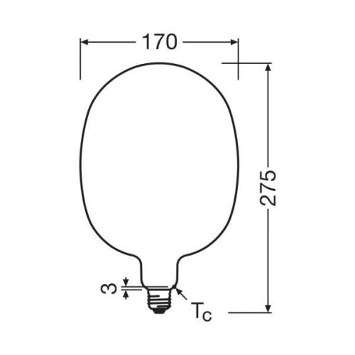 OSRAM LED Vintage 1906 Balloon E27 7,3W 2700K matta himmennettävä