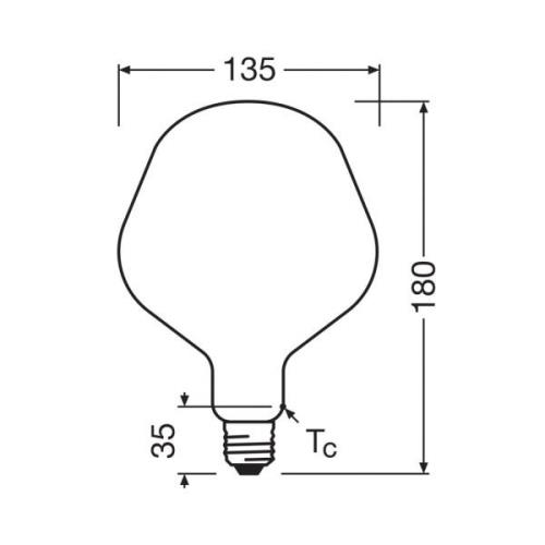 OSRAM LED Vintage 1906 Big Apple E27 7,3W 2700K matta himmennettävä