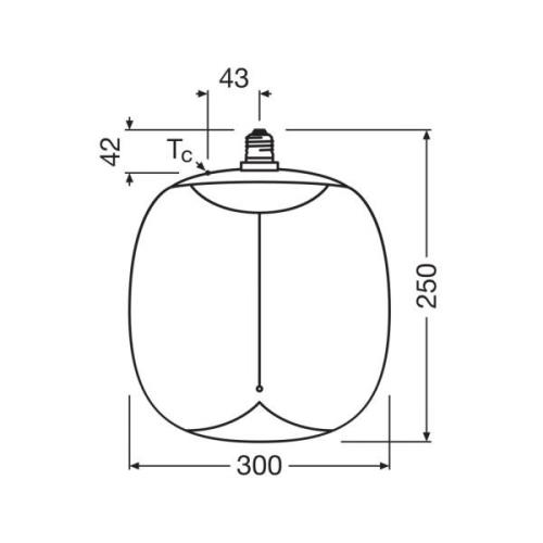 OSRAM LED Vintage Big Oval E27 12W 818 hehkulamppu meripihkainen himme...