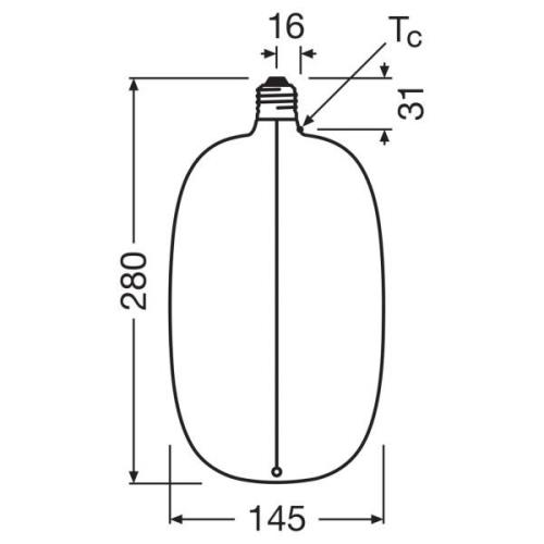 OSRAM LED Big Elipse Oval E27 4,8W 818 hehkulanka savu himmeä himmenne...