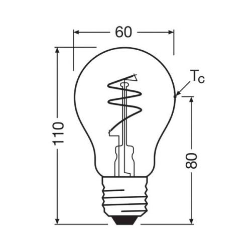 OSRAM LED Vintage E27 4,6W 2.200K kierre hehkulanka kirkas himmeä