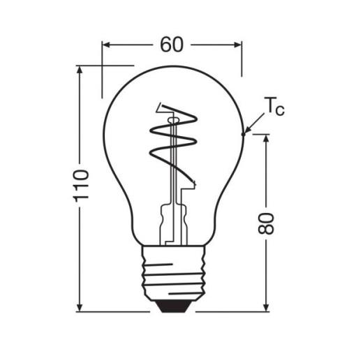 OSRAM LED Vintage E27 4,9W 2.700K Spiral Filament kultainen himmeä