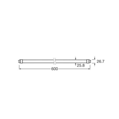 OSRAM LED-kasvilamppu T8 6,6W putki Fluora 2,500K 60cm