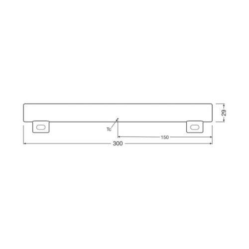 OSRAM LED-linjalamppu S14s 3W putki 2700K 30cm matta himmeä