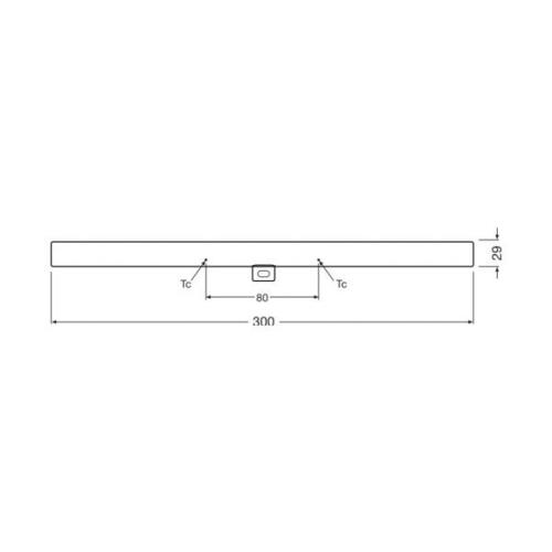 OSRAM LED-linjalamppu S14d 3W putki 2700K 30cm matta himmeä