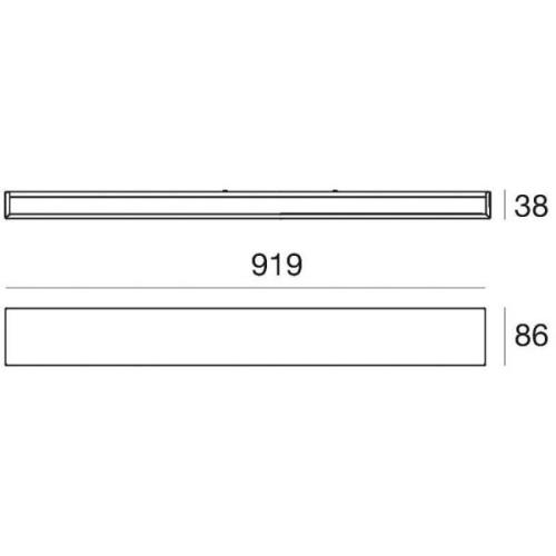 LED-seinävalaisin Box W2 bi-emission, W 91,9 cm, musta, 2700 K