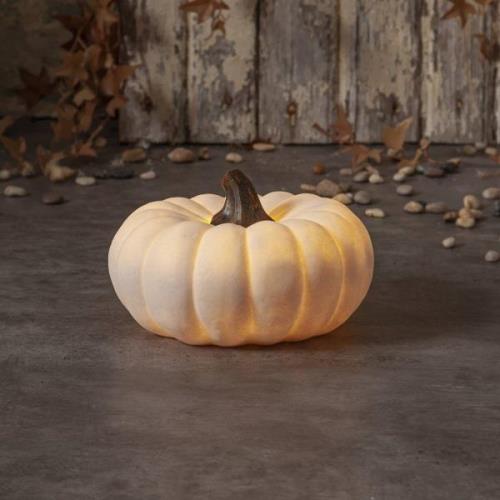 LED terassivalaisin Sandy Pumpkin, Ø 20,5 cm, valkoinen paristo