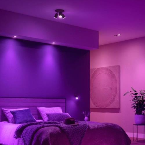 Philips Hue LED upotettava valonheitin Centura, musta, Ø 9 cm, CCT RGB