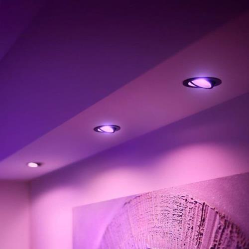 Philips Hue LED upotettava valonheitin Centura musta Ø 9cm CCT RGB 3kp...