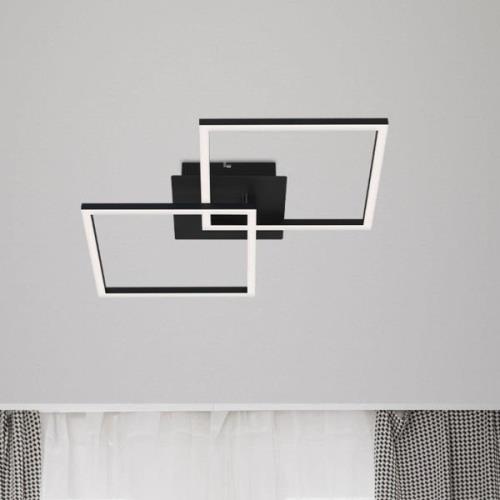 LED-kattovalo Frame 2-lamppuinen, himmennin, musta